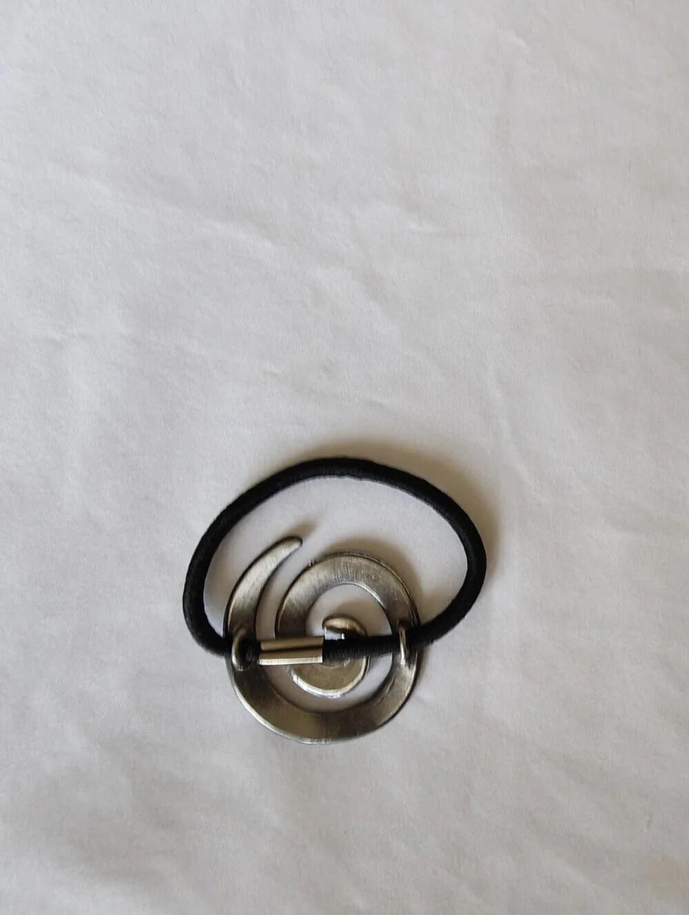 Set Of Three Spiral Hammered Metal Hair Tie - Brown, Gold, Silver